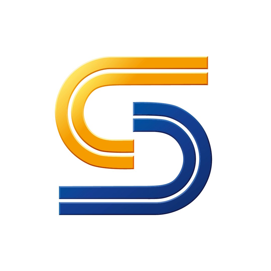 Logo der Städtische Werke AG, Kassel, das einen stilisierten Buchstaben "S" in Orange und Blau darstellt.