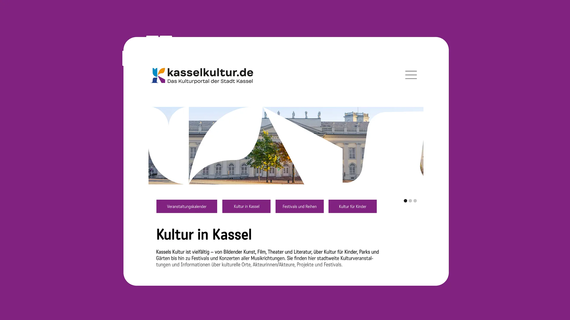 Kasselkultur2022 Webanwendung des Erscheinungsbildes. Logogestaltung, Erscheinungsbild und Kampagnenumsetzung von Machbar