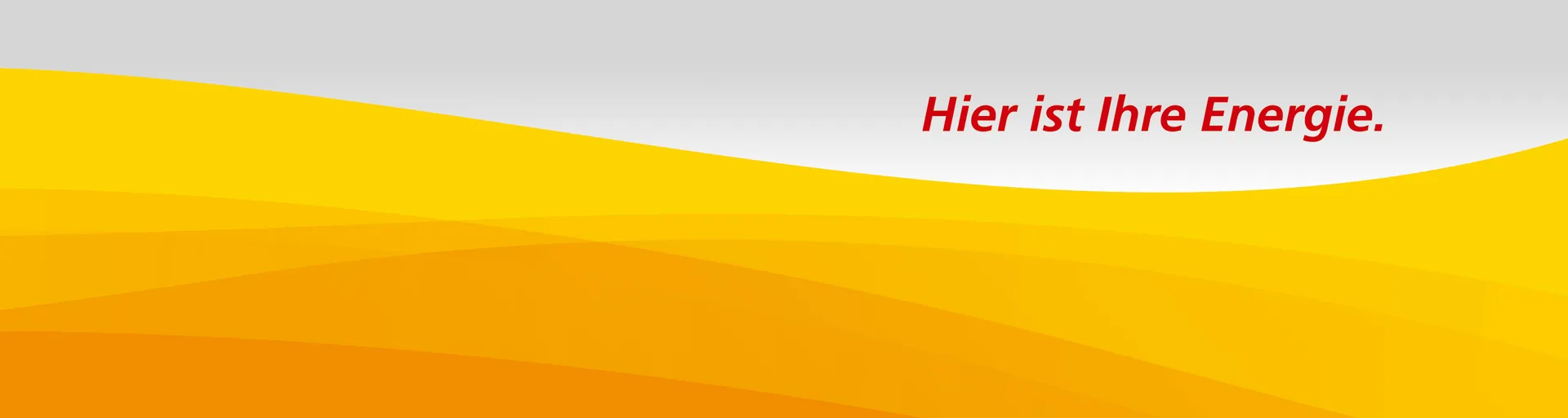 Felb-oranges Wellenmuster der Städtischen Werke AG, Kassel mit roten Schriftzug "Hier ist Ihre Energie.".