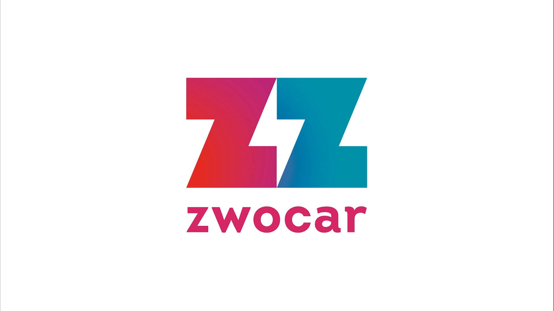 Logo für Zwocar: zwei stilisierte Zs in Rot und Türkis mit einem Blitz in der Mitte, darunter der Schriftzug "zwocar".